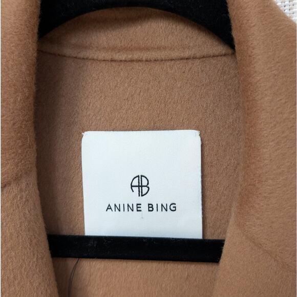 ANINE BING Quinn Camel Wool Cashmere Single-breasted Blazer Coat, size XS - Picture 3 of 10